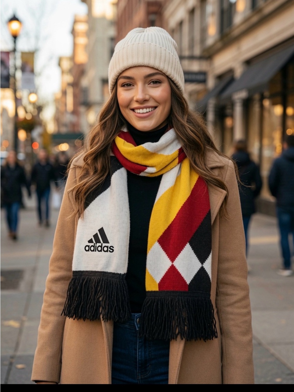 New Adidas DFB Germany 2026 Soccer Scarf World Cup 26 White Black KC6688